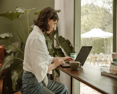 person taking a short break during a regular workday